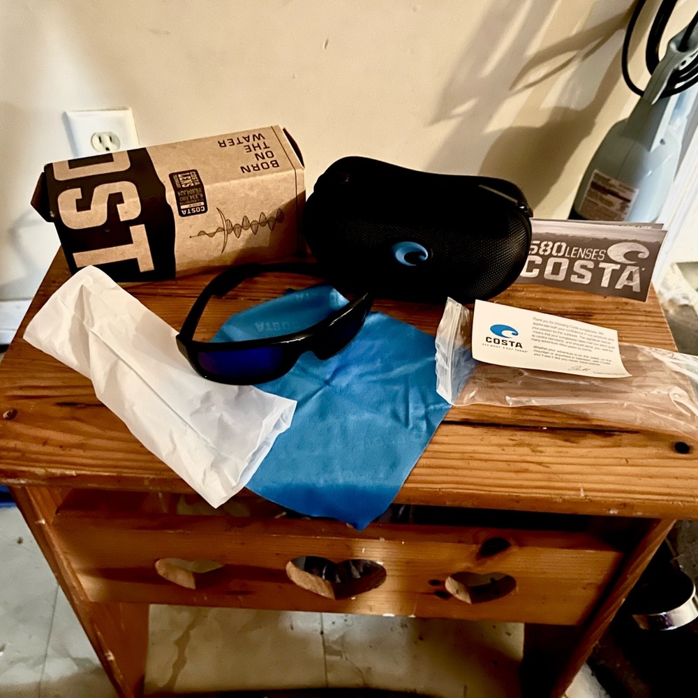 Costa Black Frames with Blue Lenses